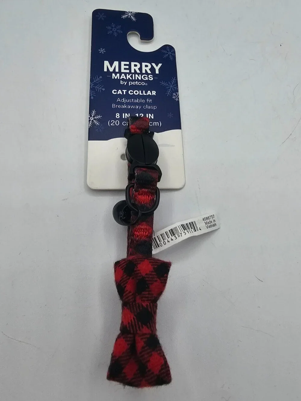 Merry Makings by Petco Buffalo Check Cat Collar with a breakaway clasp
